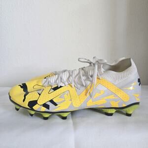 *NEW Puma Future Match MG Yellow White Mens US10 Fusionfit 360 Soccer Cleats